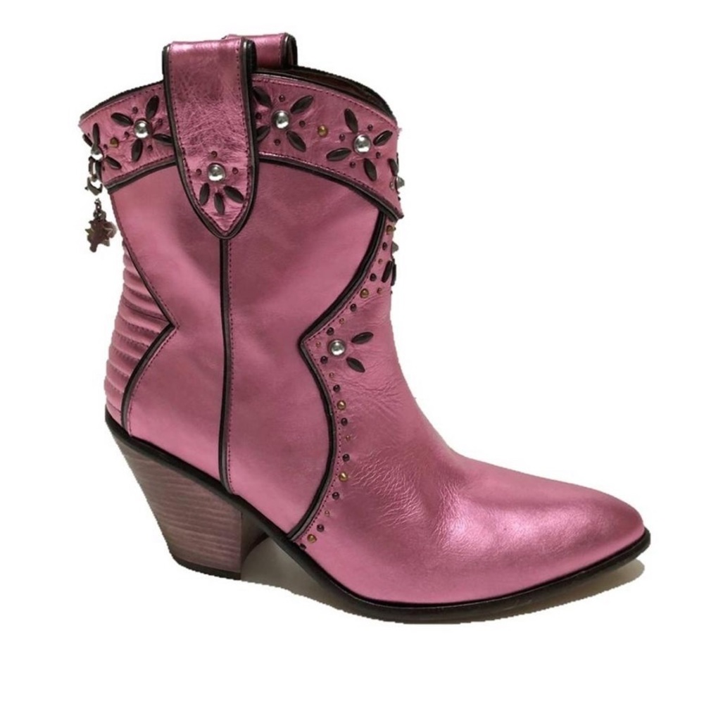 Coach Pink Western Bootie